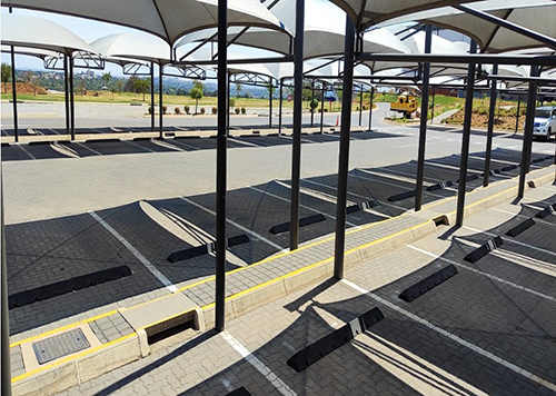 Car Stoppers 2 Car Stopper - Office Parking Bays Installation